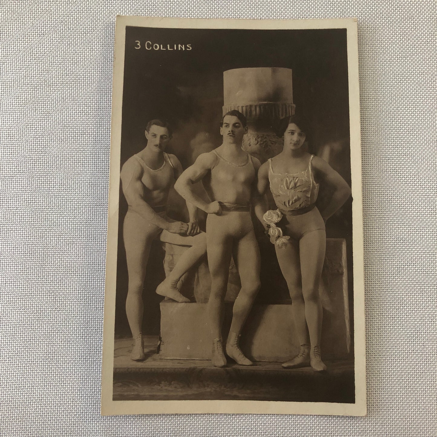 Circus Performer Acrobats Dancer Troupe RPPC Real Photo Postcard 3 Collins