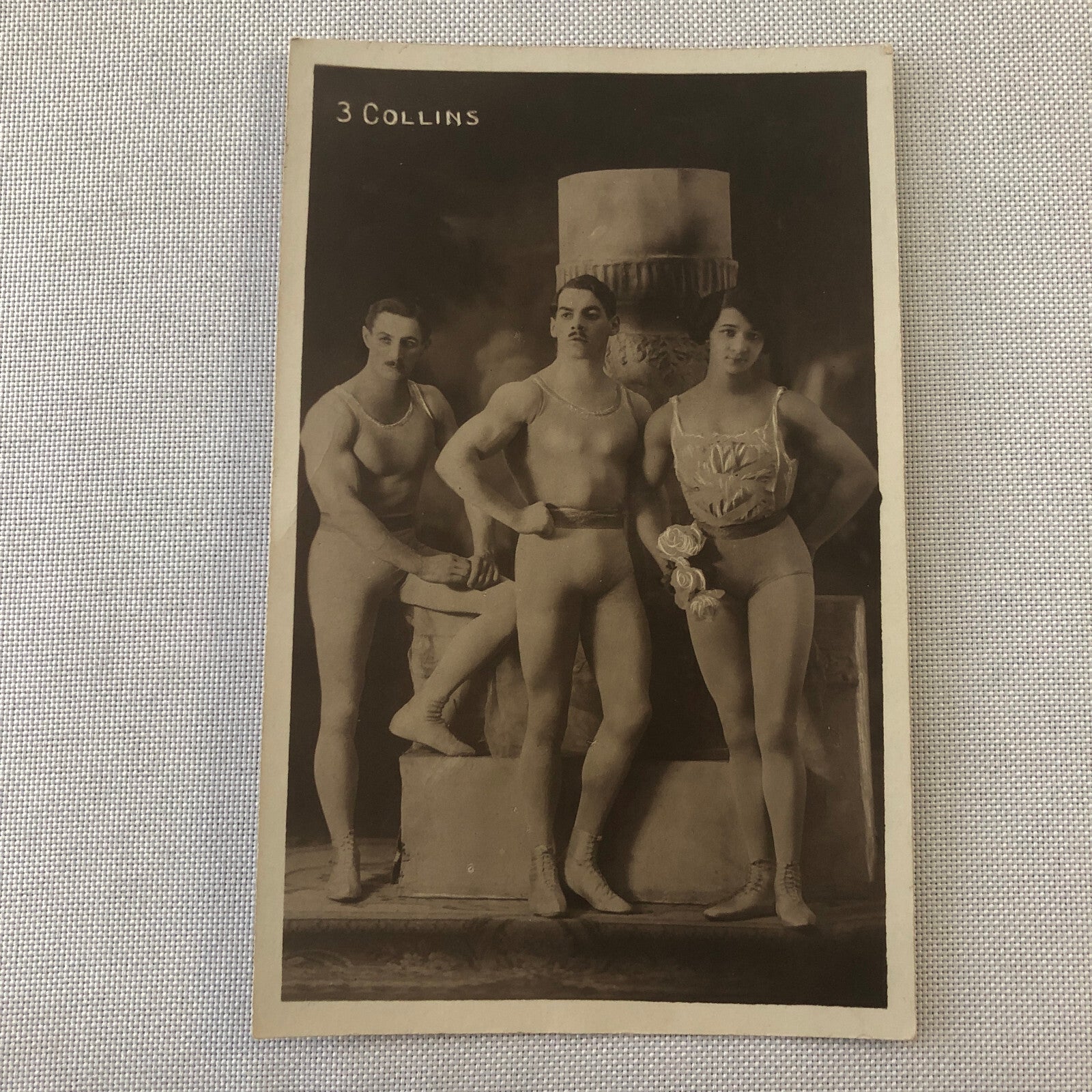 Circus Performer Acrobats Dancer Troupe RPPC Real Photo Postcard 3 Collins