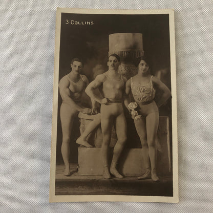 Circus Performer Acrobats Dancer Troupe RPPC Real Photo Postcard 3 Collins