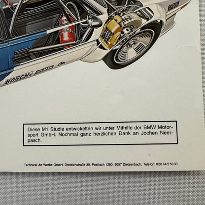 BMW M1 Racing Car Cutaway Illustration Mini Poster