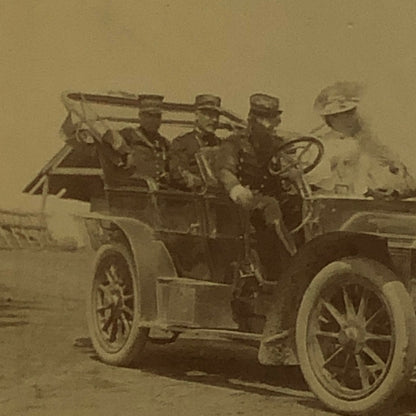 Antique Photo Photograph Print Men in Early Automobile Car Vehicle 1907 Italy ?