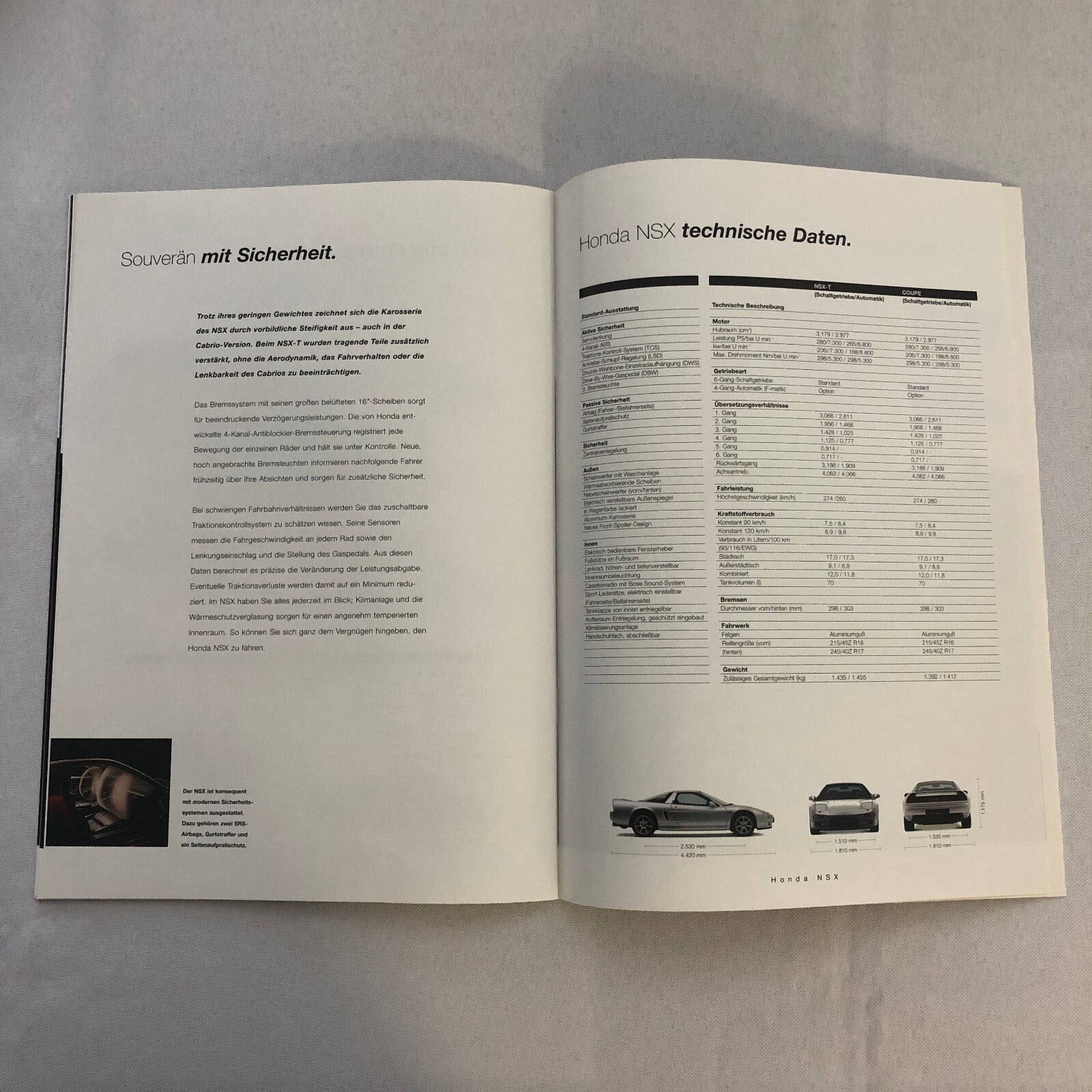 Honda NSX Car Sales Brochure GERMAN Text European Market