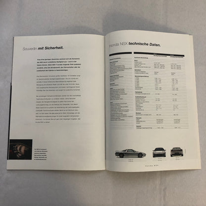 Honda NSX Car Sales Brochure GERMAN Text European Market