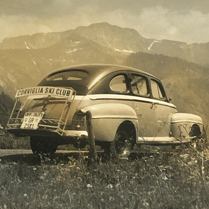 1947 Ford Corviglia Ski Club Car Photo Photograph Print Lot of 2 