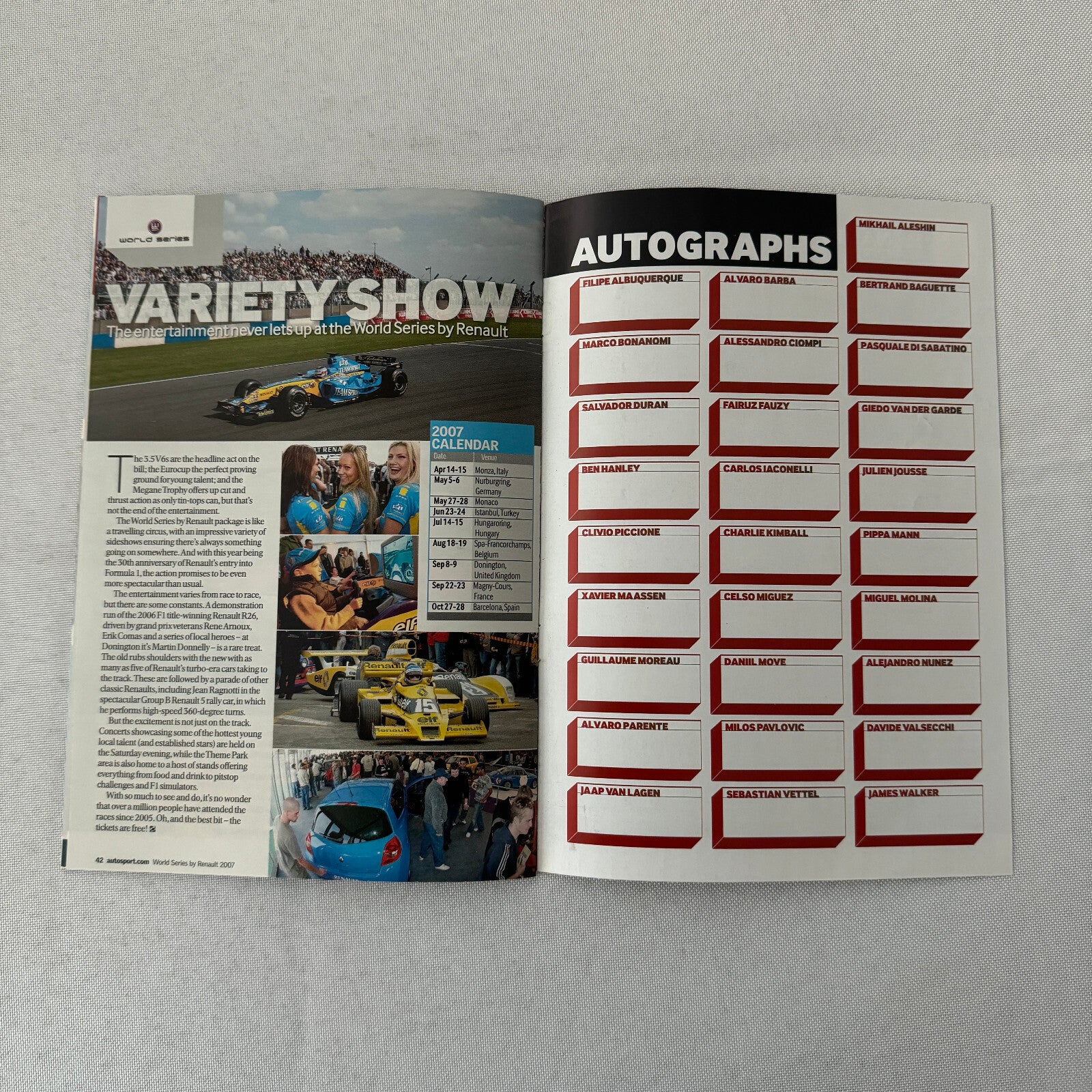2007 Renault World Series Racing Guide Brochure Autosport