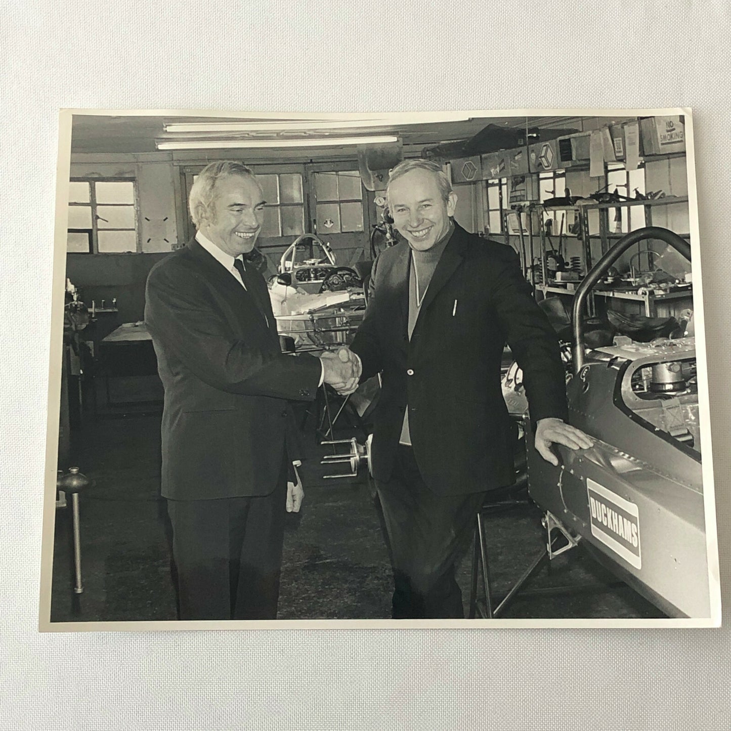 Vintage Racing Photo Photograph John Surtees Agreement with Duckhams Oil