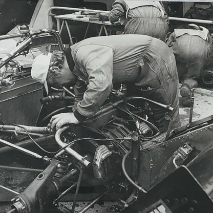 Vintage Racing Photo Photograph 1975 24 Hours of LeMans ? Mechanic on Car 