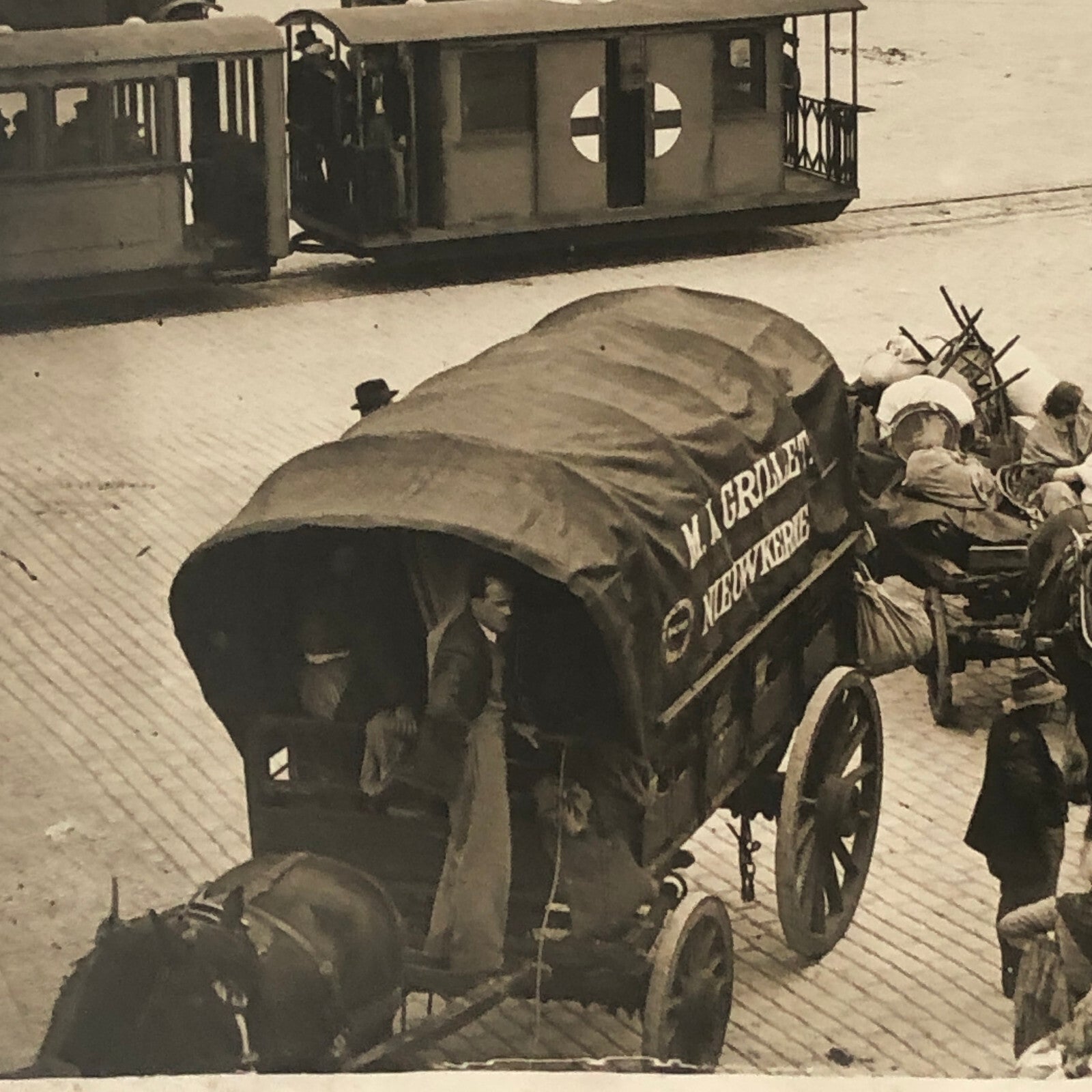 Press Photo Photograph I Was a Spy Movie Film Set 1933 Cars People Buildings