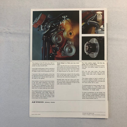Vintage Volvo 122 S Series Sales Brochure Catalog 122 S Sedan Station Wagon 122S