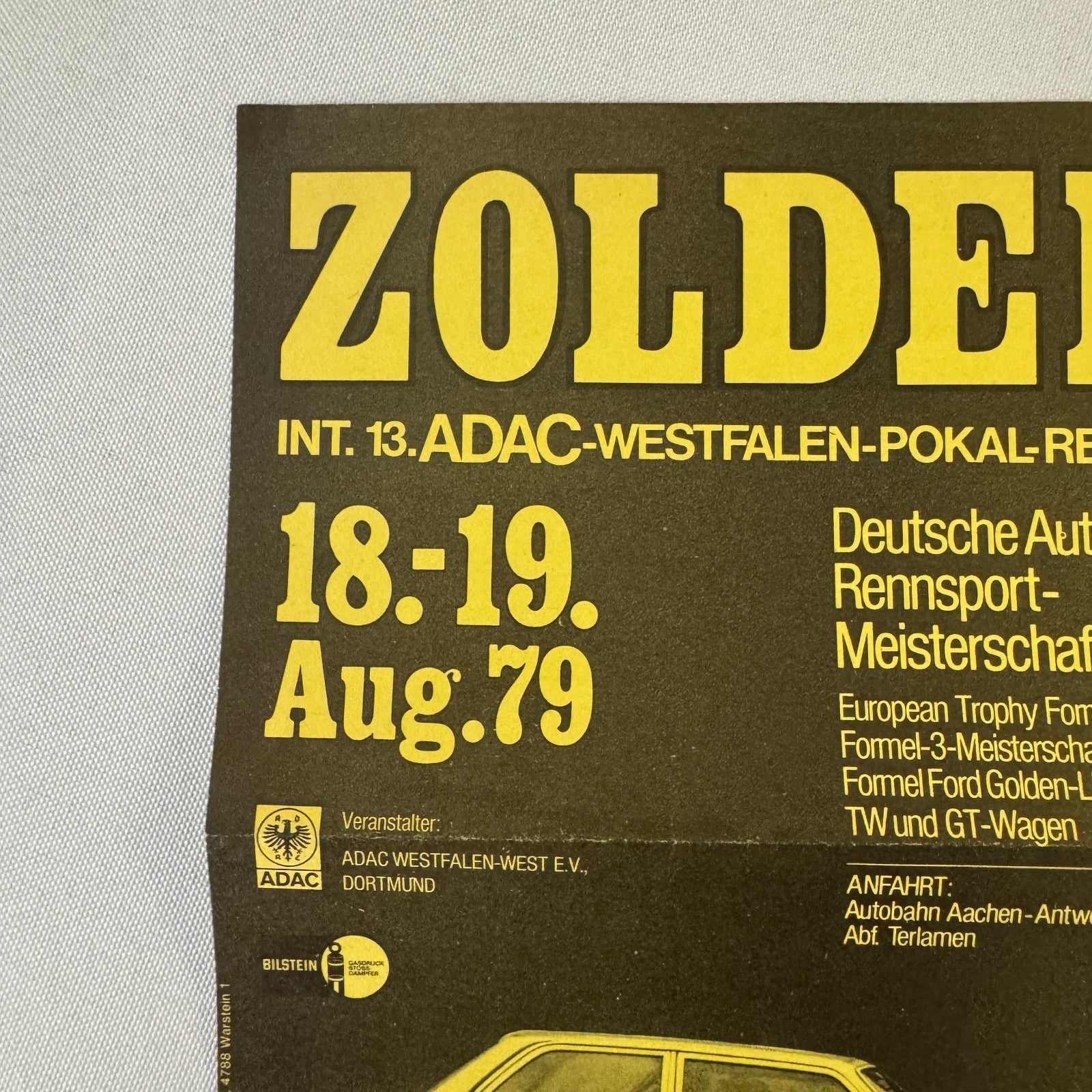 1979 ADAC Zolder Racing Event Advertisement Flyer BMW Car Motorsport