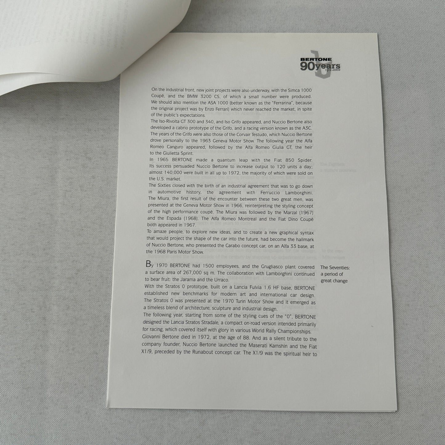 2002 Bertone Car History Press Kit in Embossed Folder Alfa Romeo Lamborghini +