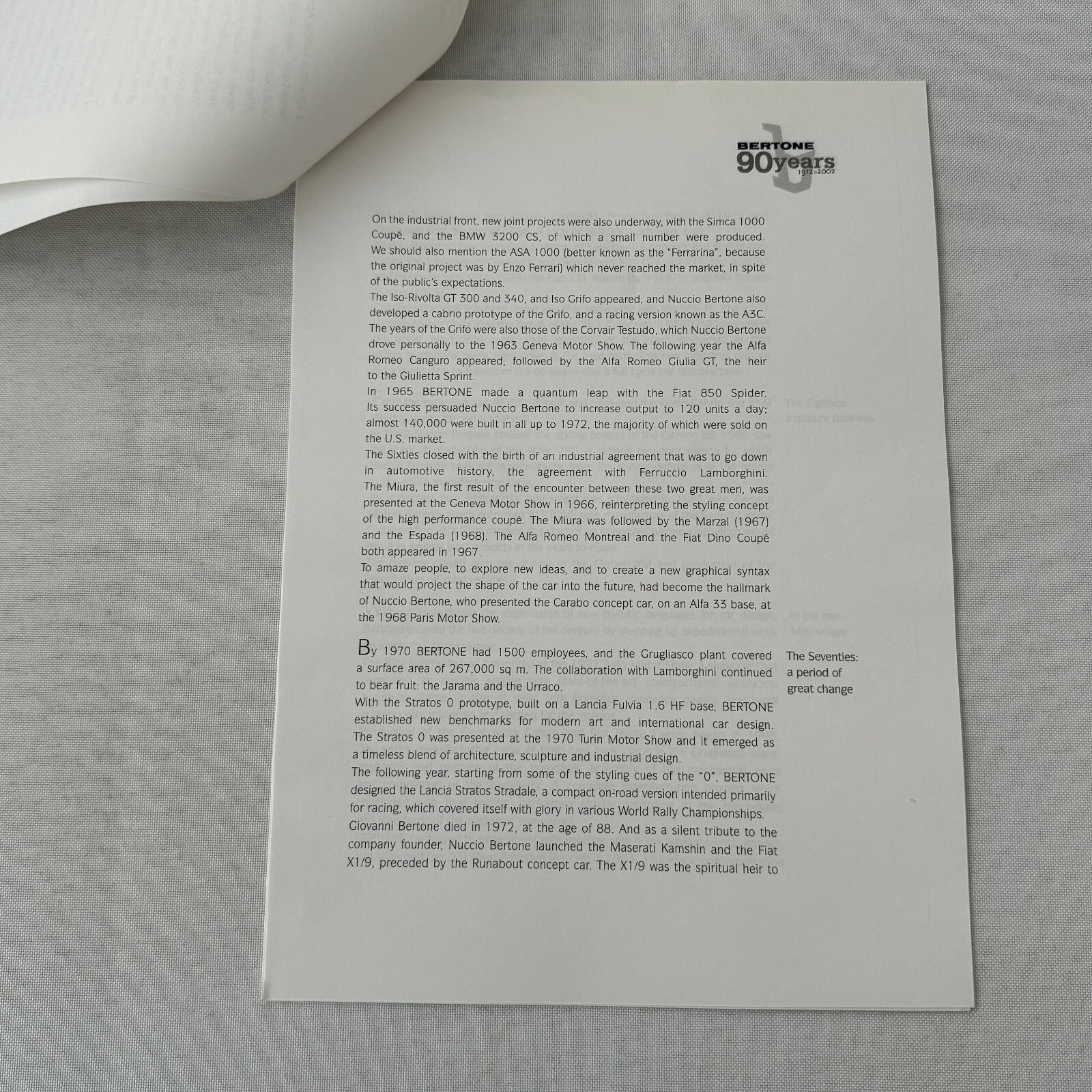 2002 Bertone Car History Press Kit in Embossed Folder Alfa Romeo Lamborghini +