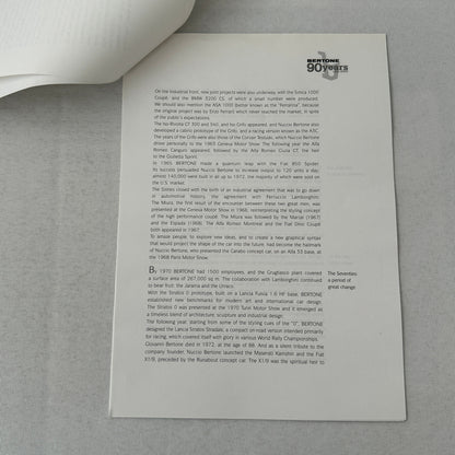 2002 Bertone Car History Press Kit in Embossed Folder Alfa Romeo Lamborghini +