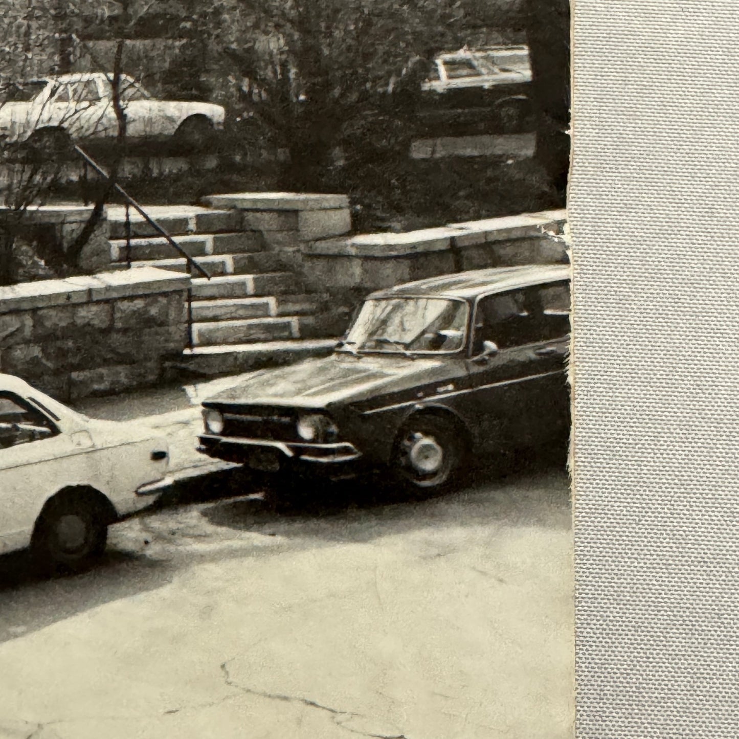 Vintage Street Photograph VW Volkswagen Beetle Montreal Foam Mounted Large Print