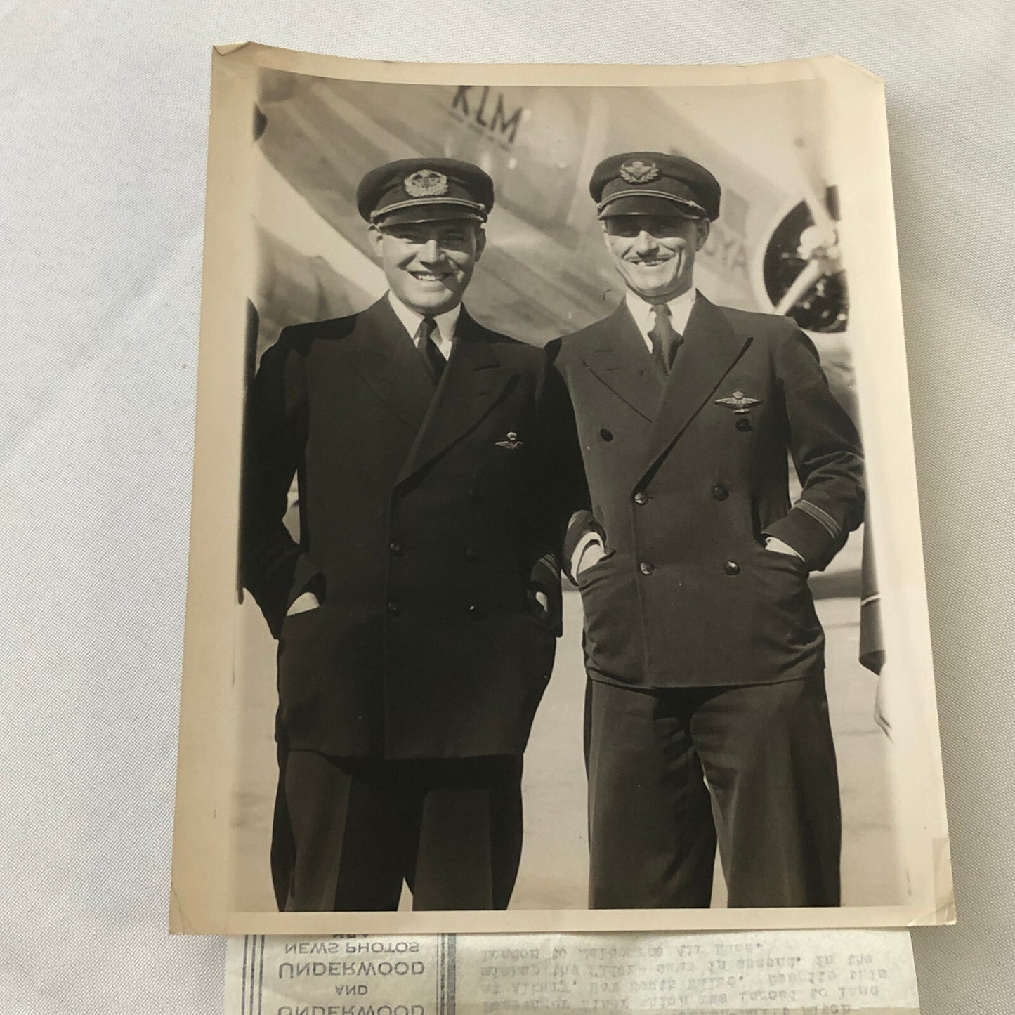 Press Photo Photograph Aviators Pilots London to Melbourne Air Race Underwood