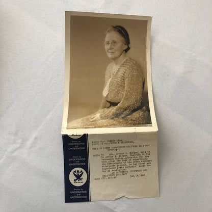 Press Photo Photograph Society Woman Wife Chairman Tennessee Valley 1934