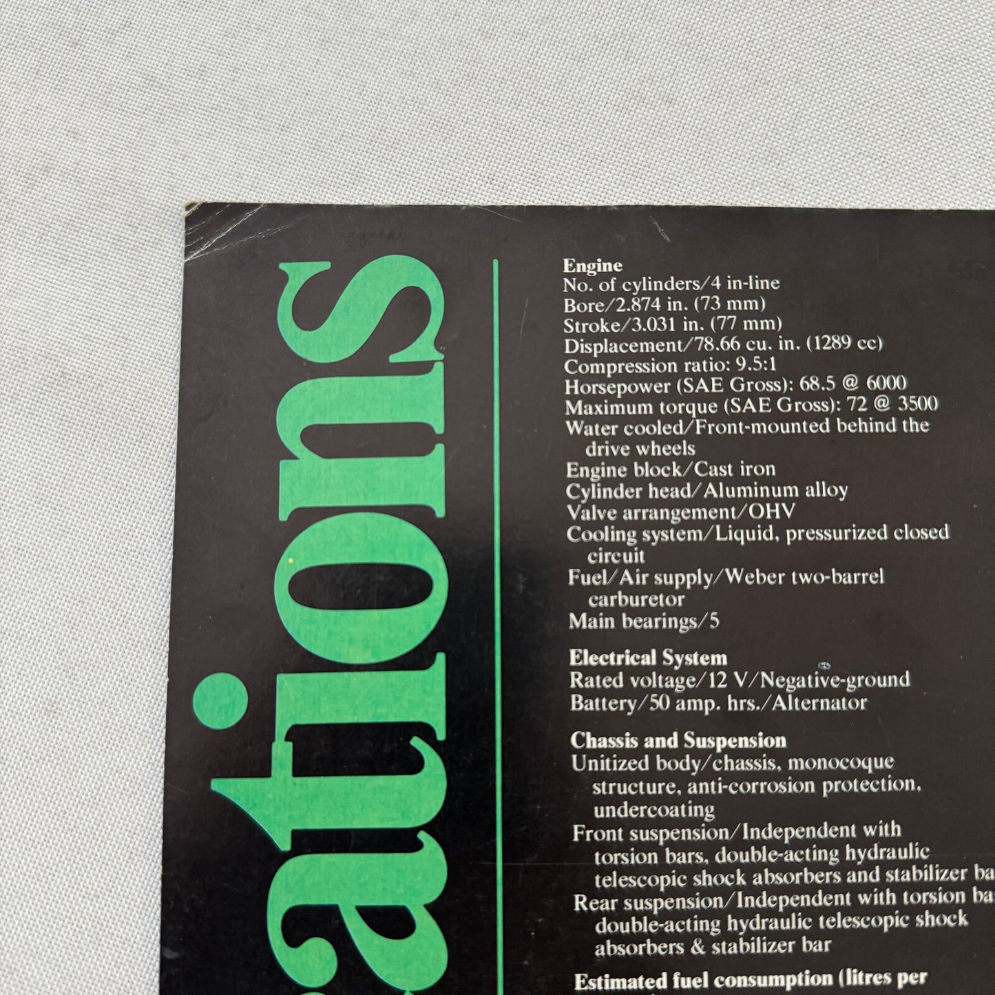 Renault LeCar Car Sales Brochure Catalog Vintage Advertising Canadian