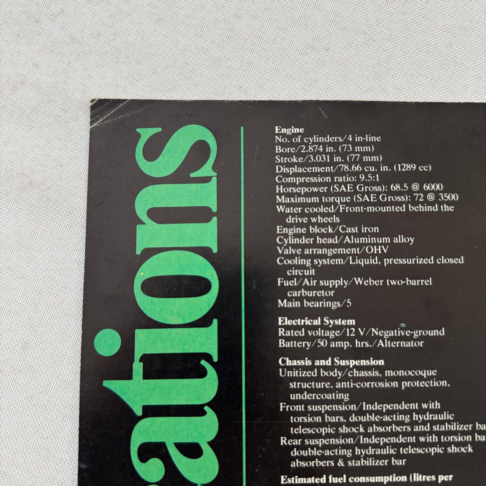 Renault LeCar Car Sales Brochure Catalog Vintage Advertising Canadian