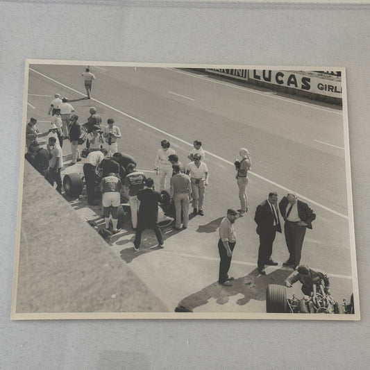 Vintage Lotus Racing Photo 1967 French Grand Prix Graham Hill Colin Chapman