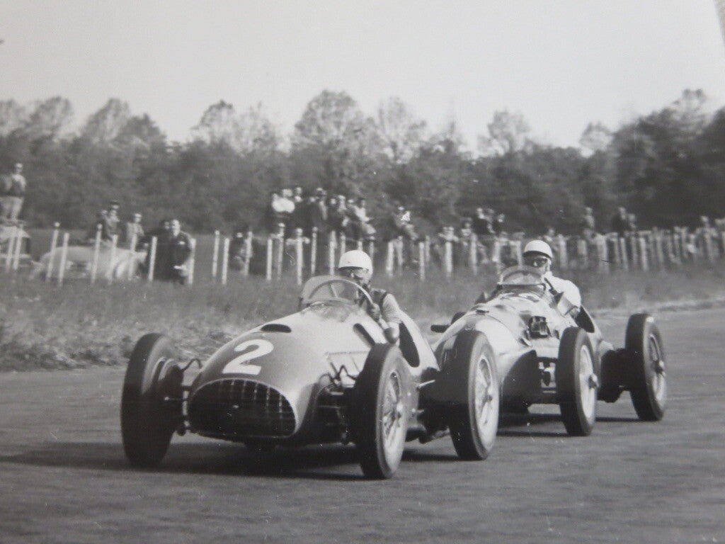 Vintage 1951 Racing Photo Photograph - Stirling Moss at Monza 
