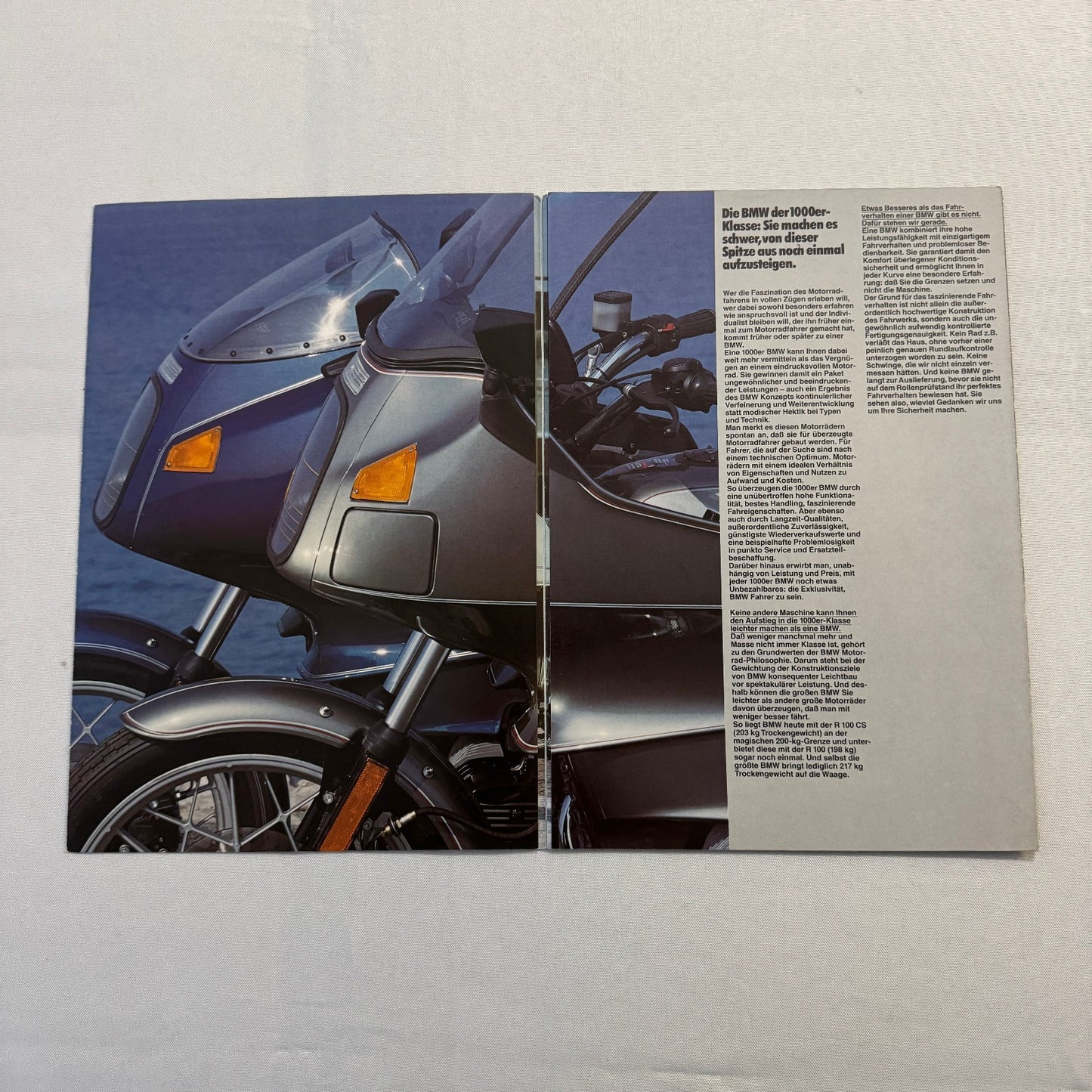 Vintage BMW Motorcycle Bike Sales Brochure R100 RS RT CS GERMAN R100RS R100RT