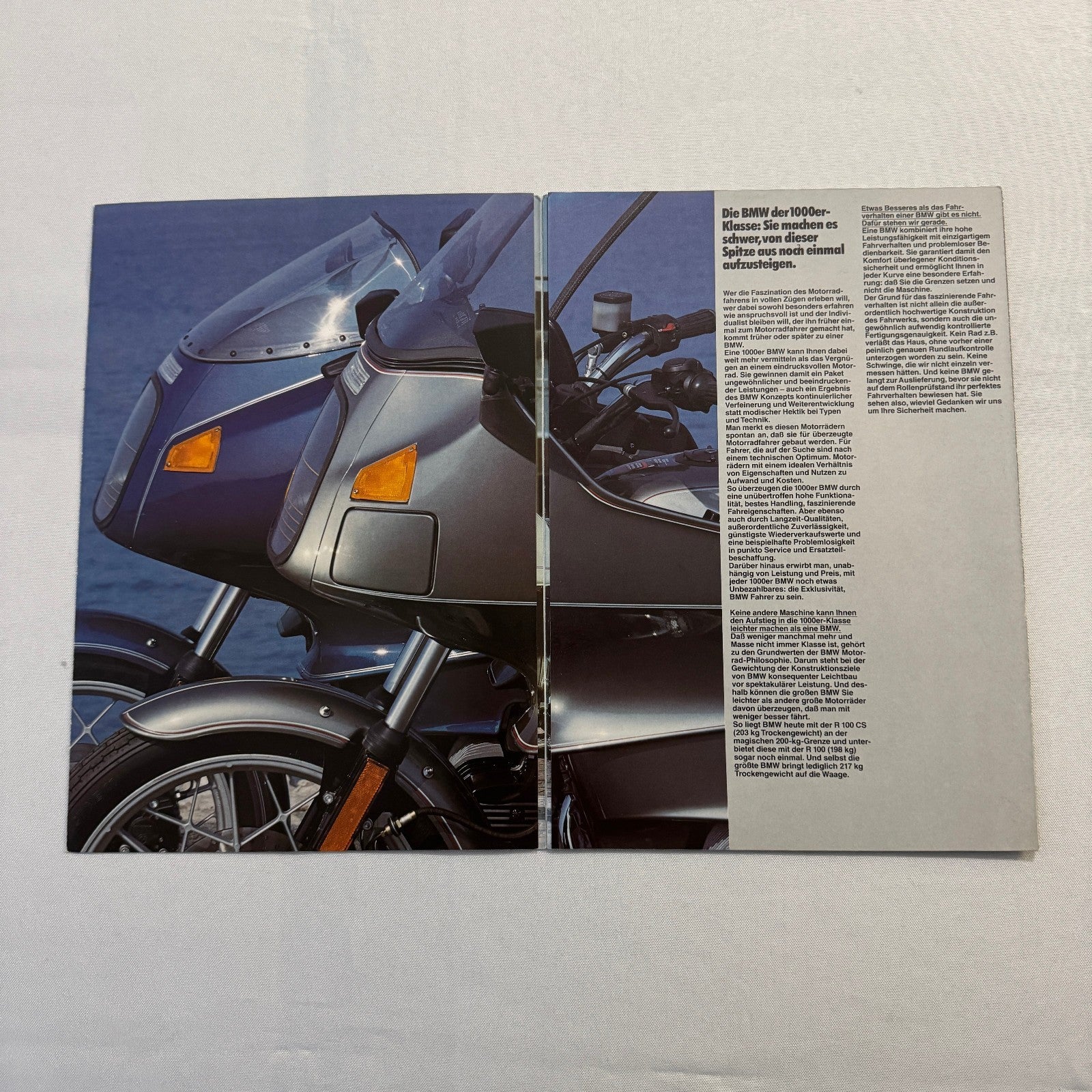 Vintage BMW Motorcycle Bike Sales Brochure R100 RS RT CS GERMAN R100RS R100RT