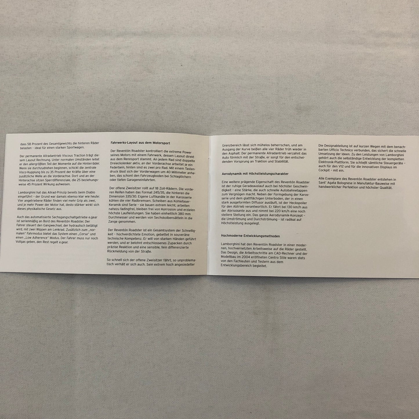 Lamborghini Reventon Roadster Press Kit Brochure CD GERMAN Text