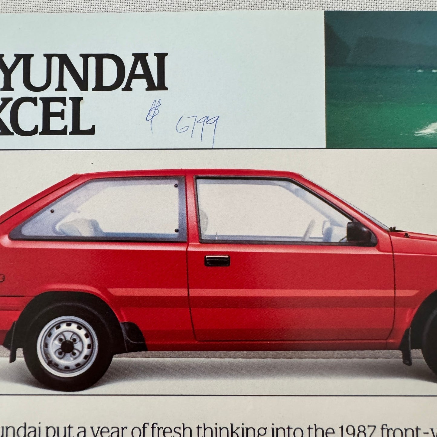1987 Hyundai Excel Car Sales Sheet Brochure Canadian Market Vintage