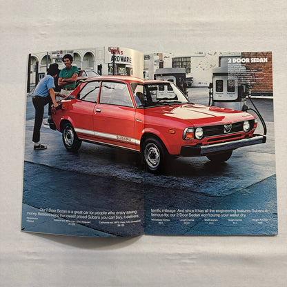 Vintage Subaru Car Sales Brochure Catalog Brat DL GF Coupe Sedan Station Wagon