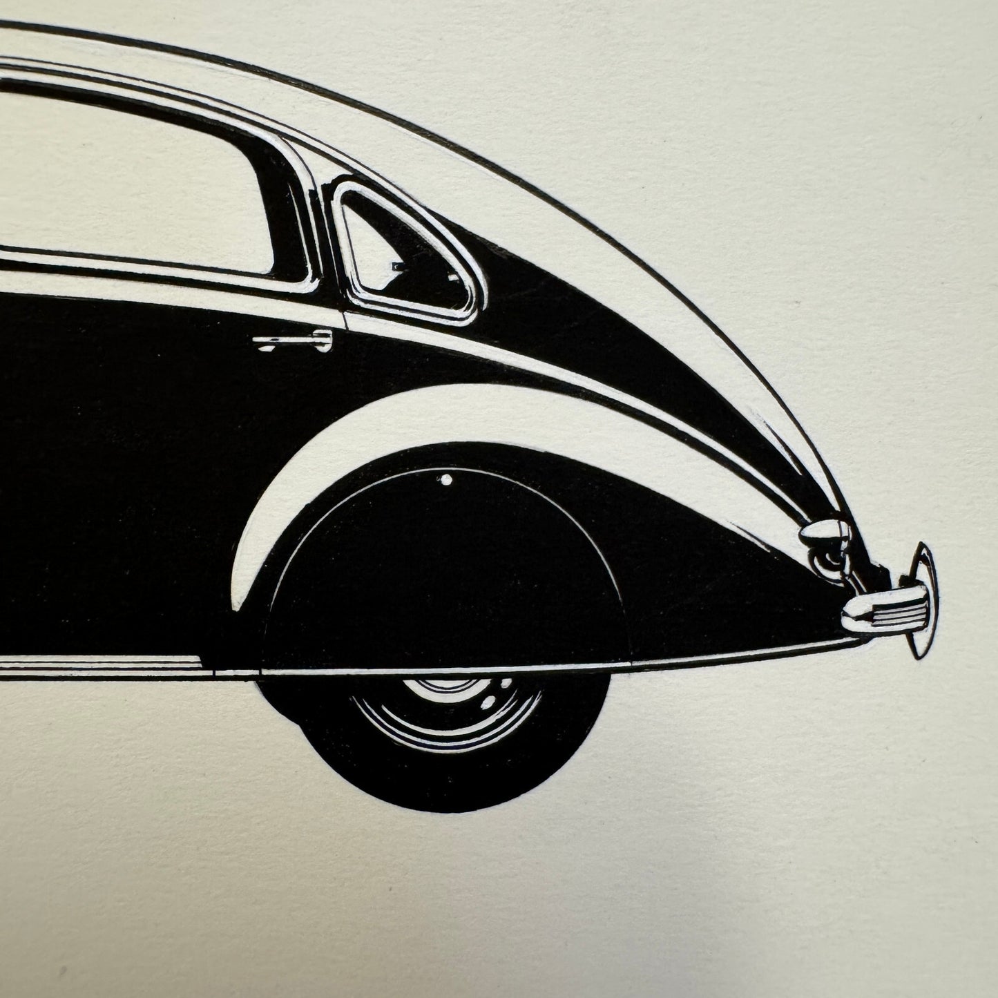 1939 Adler Limousine Car Automobile Illustration Art Drawing Hand Drawn