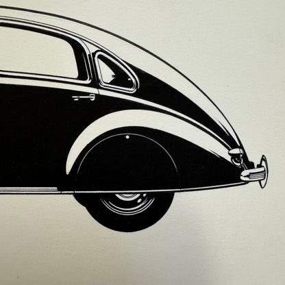 1939 Adler Limousine Car Automobile Illustration Art Drawing Hand Drawn