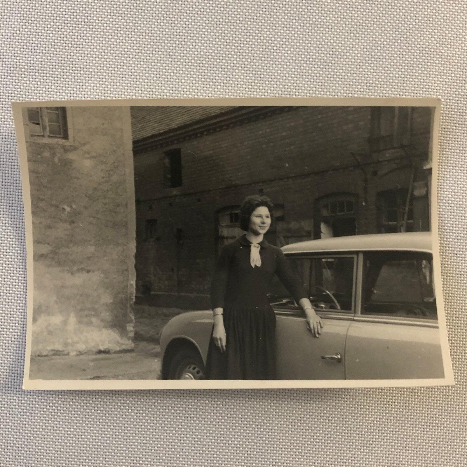Vintage Photo Photograph Snapshot Lot of 2 Woman with Car Germany 1956 AL22SM1