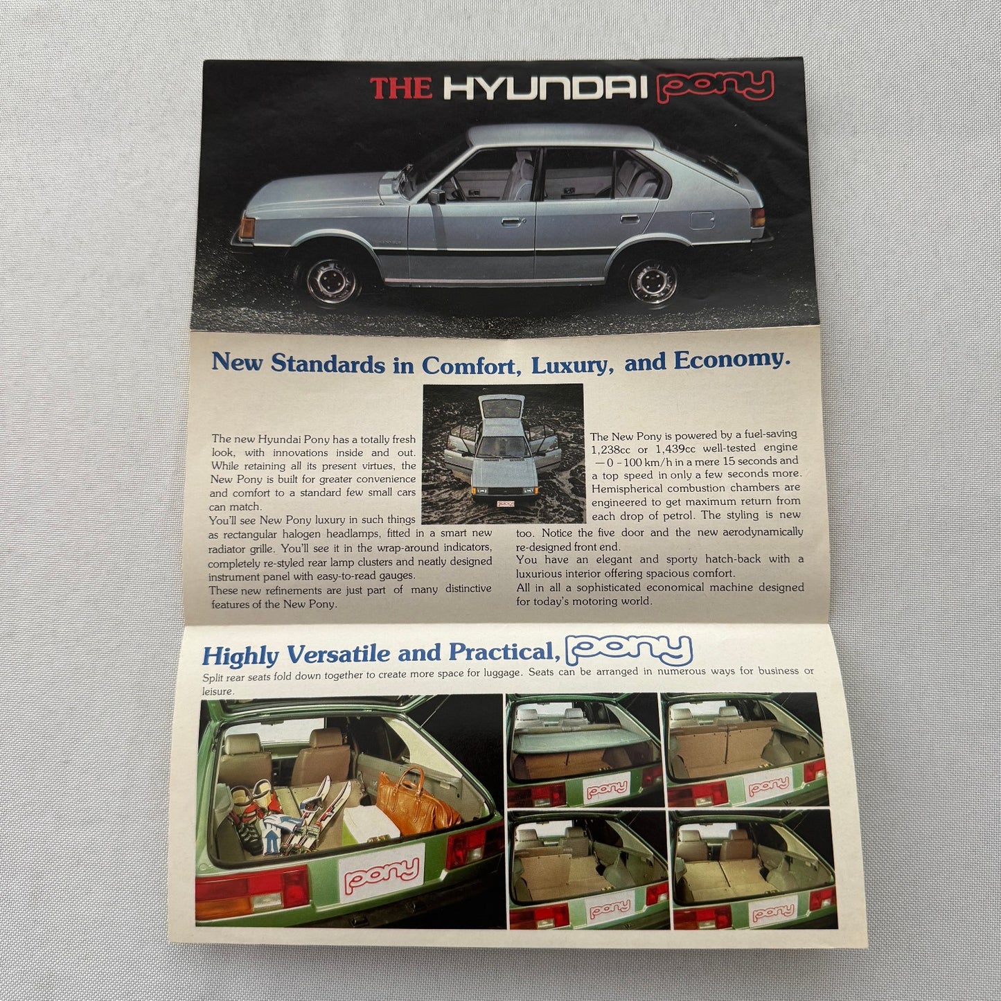 Hyundai Pony Car Sales Brochure Catalog Advertising Canadian Market