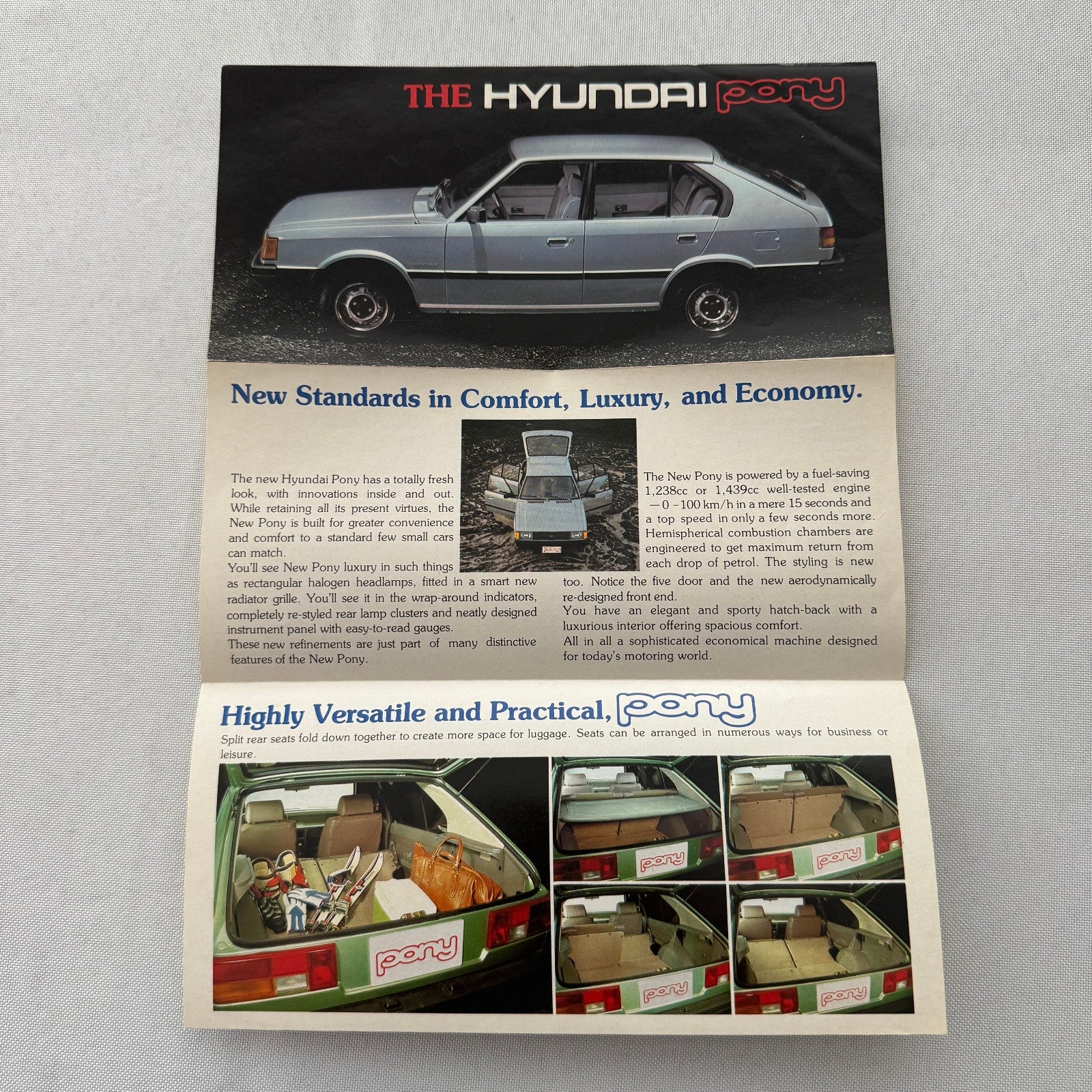 Hyundai Pony Car Sales Brochure Catalog Advertising Canadian Market