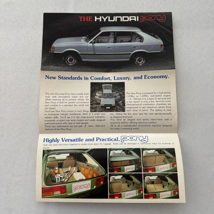 Hyundai Pony Car Sales Brochure Catalog Advertising Canadian Market