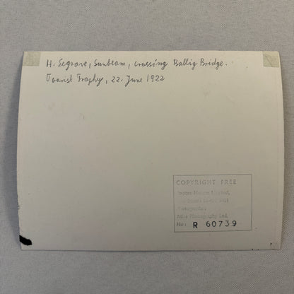 Henry Seagrave Sunbeam 1922 Tourist Trophy TT Race Racing Photo Photograph