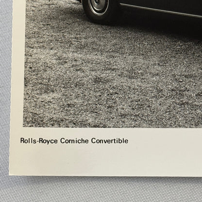 Rolls Royce Corniche Convertible Car Factory Press Photo Photograph Print 1980