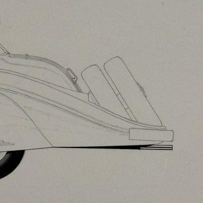 Vintage Horch 853 Car Illustration Art Drawing Hand Drawn Robert Preis