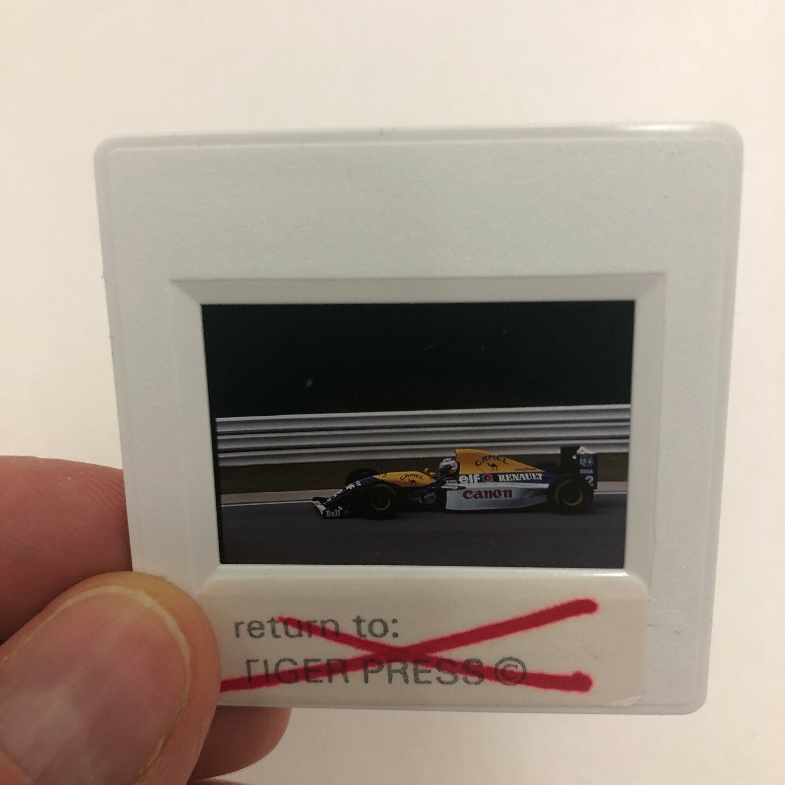 Vintage Formula One F1 Racing 35mm Slide Photo Alain Prost Williams Renault Car 