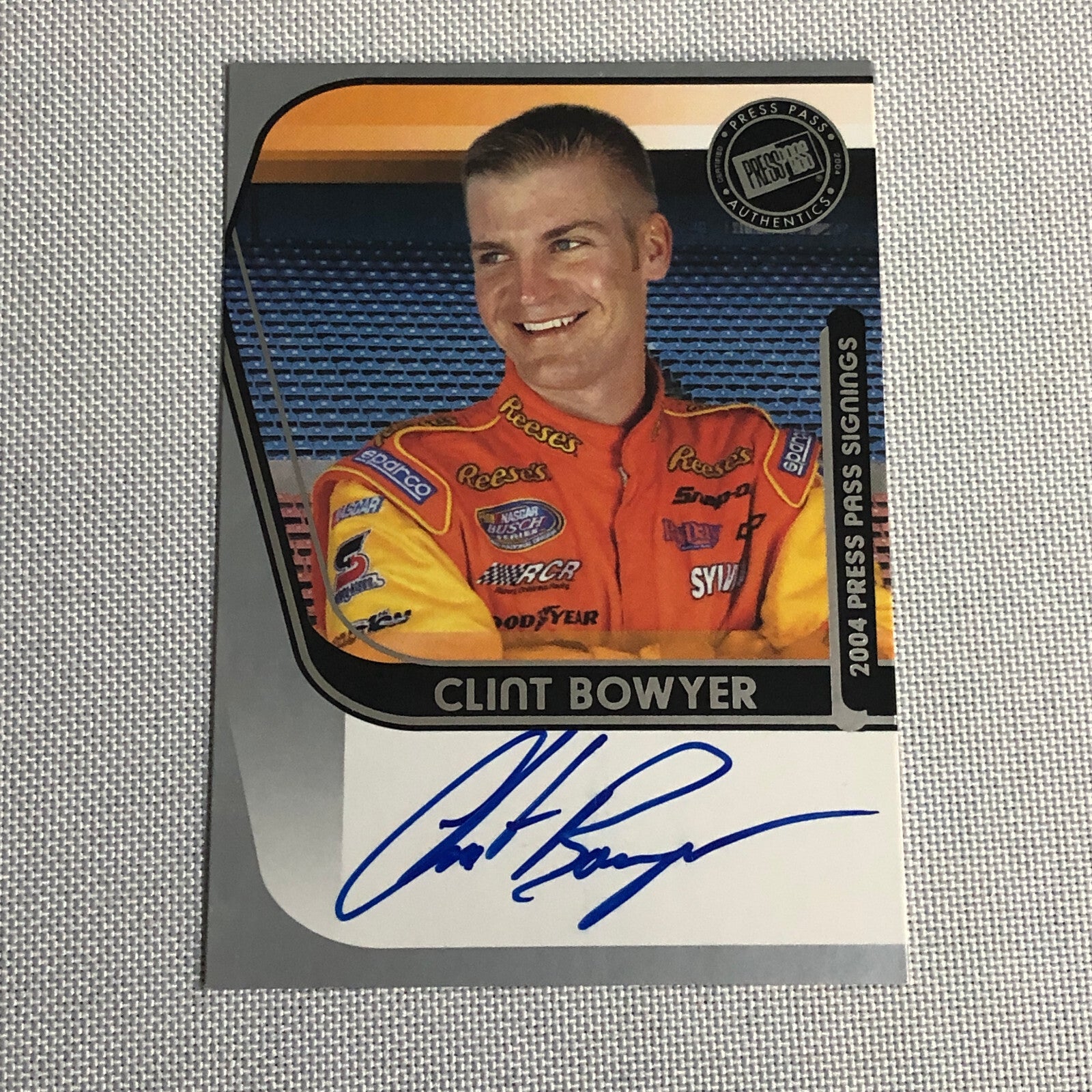 2004 Press Pass Signings Clint Bowyer Signed Auto Autograph Card NASCAR