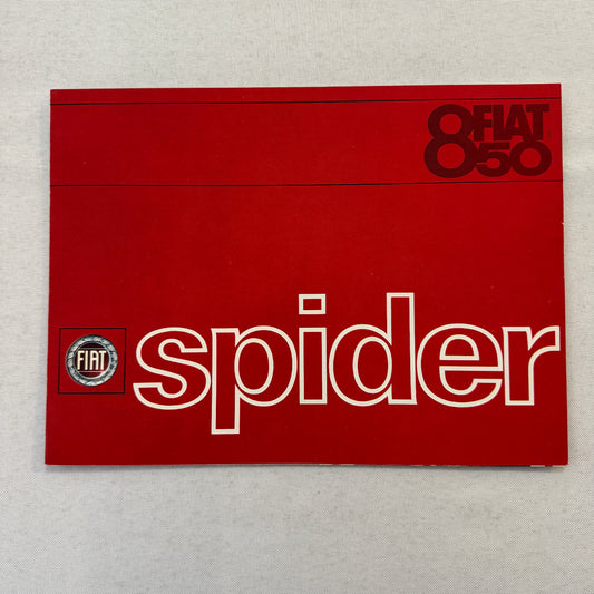 Fiat 850 Spider Convertible Roadster Car Sales Brochure Catalog Canadian Vintage