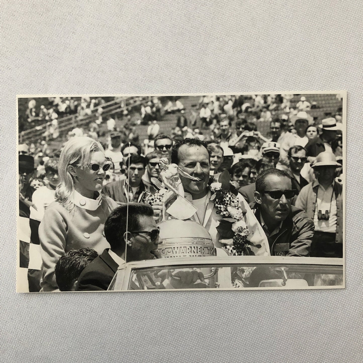 Vintage Indy Indianapolis 500 Racing Photo Photograph AJ Foyt Trophy 1967
