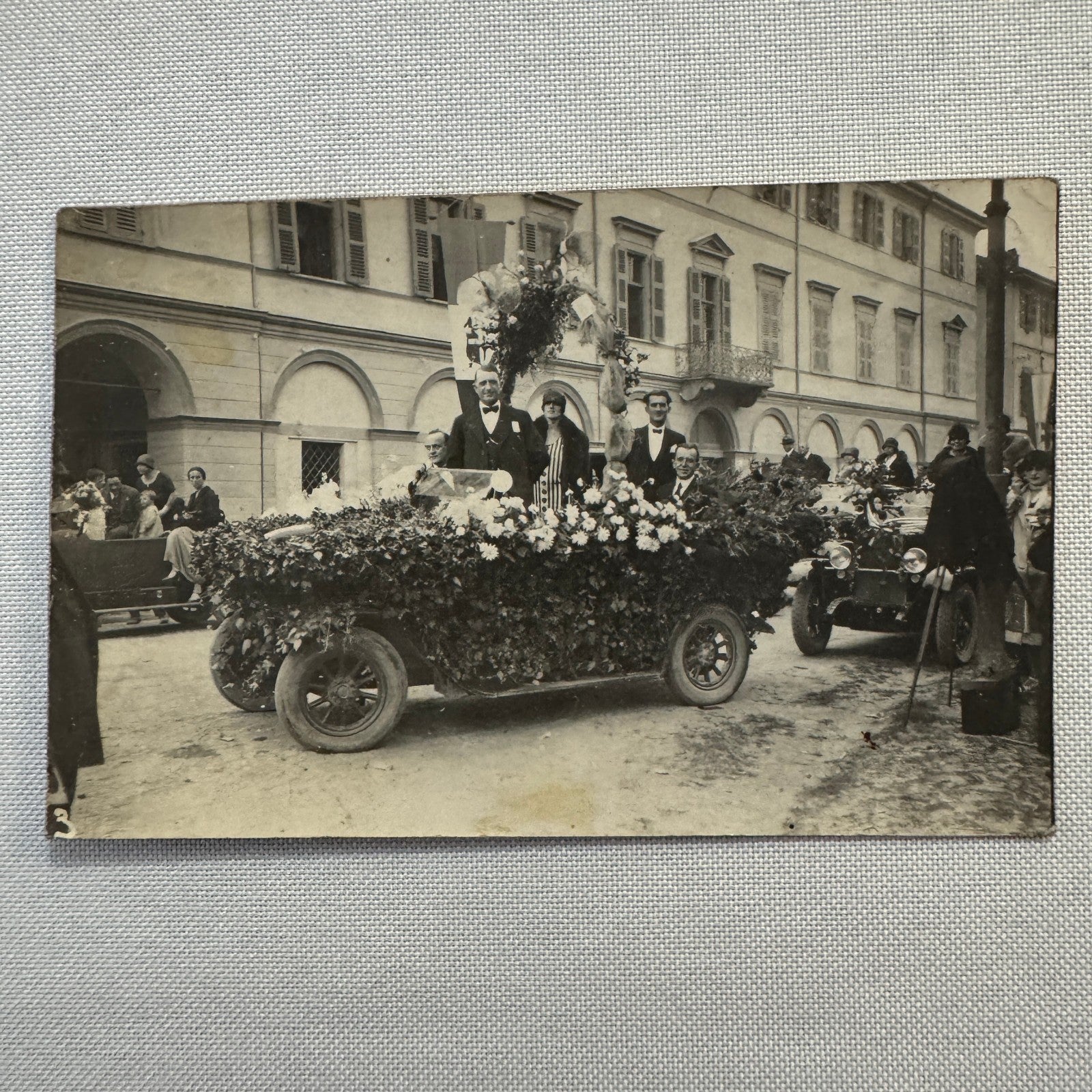Vintage Postcard Real Photo Postcard RPPC Post Card Early Automobile Parade Car