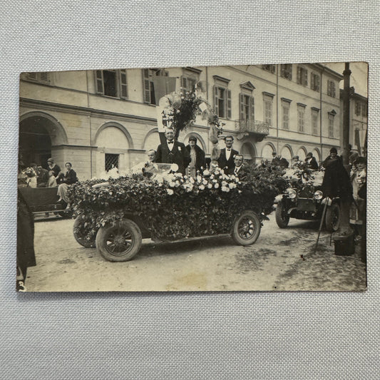 Vintage Postcard Real Photo Postcard RPPC Post Card Early Automobile Parade Car