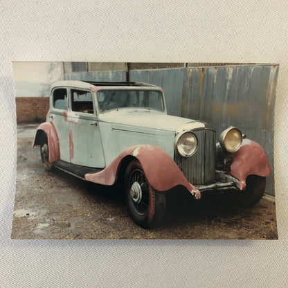 Vintage 1934 Bentley 3 1/2 Litre Barn Find Car Photo Photograph Print Lot of 2 