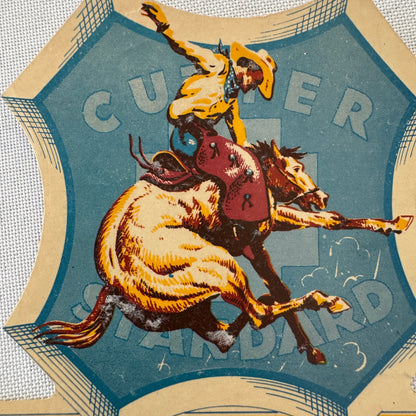 Vintage Rodeo Event Advertising Label 1940s