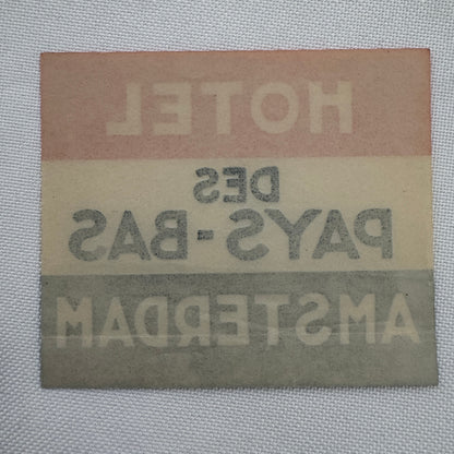 Vintage Travel Luggage Label Hotel Des Pays Bas Amsterdam