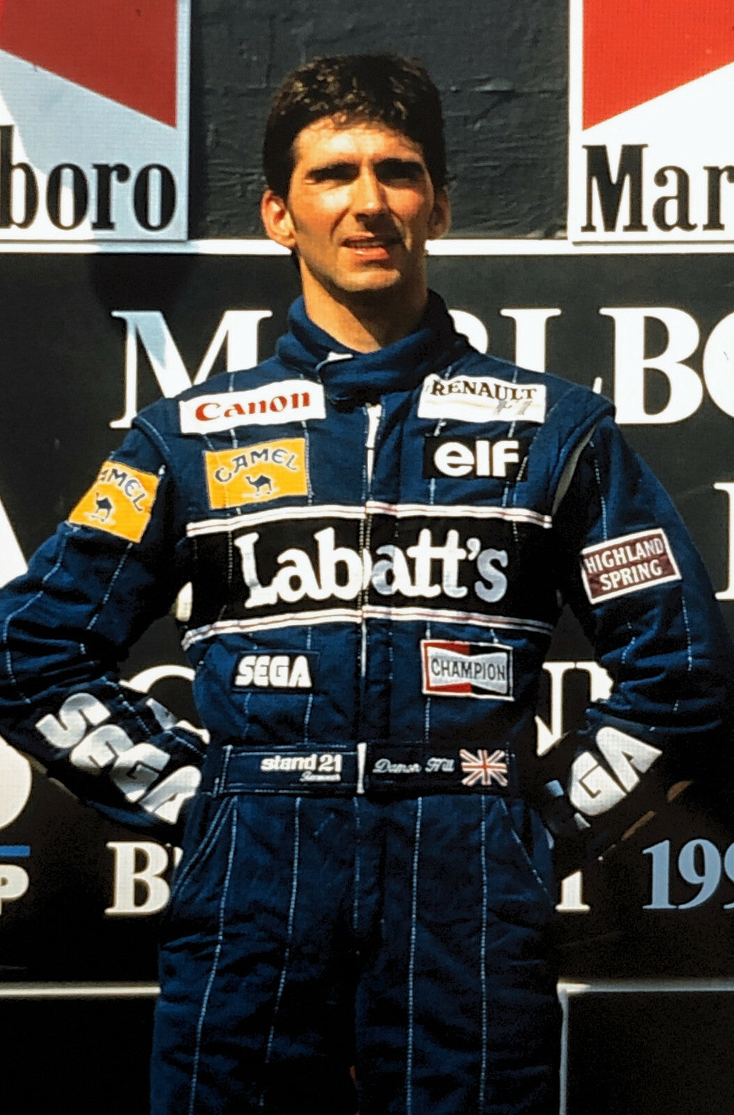 Vintage Formula One F1 Racing 35mm Slide Photo Damon Hill Driver Williams