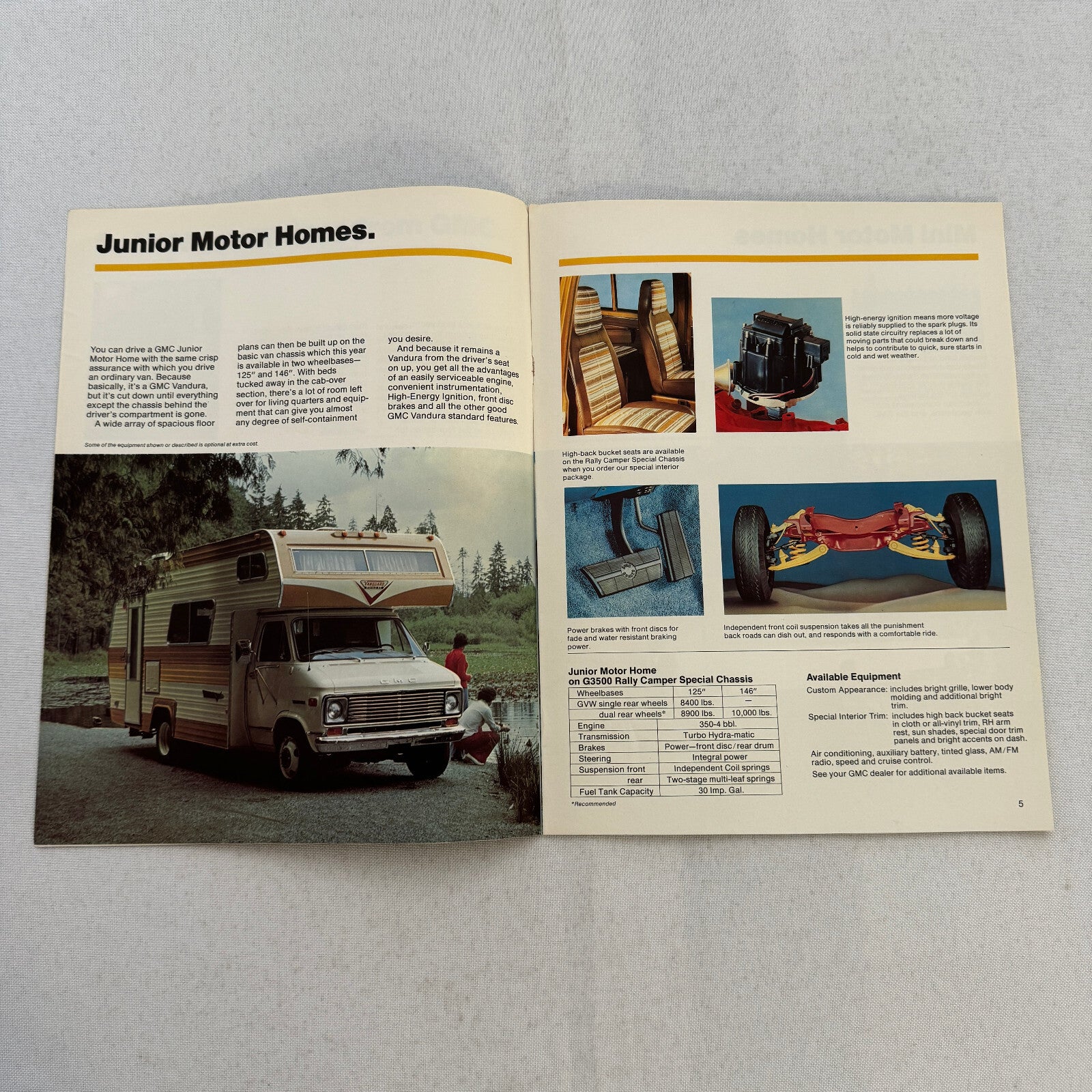 1975 GMC Recreational Vehicles Sales Brochure Catalog Pickup Suburban Jimmy RV