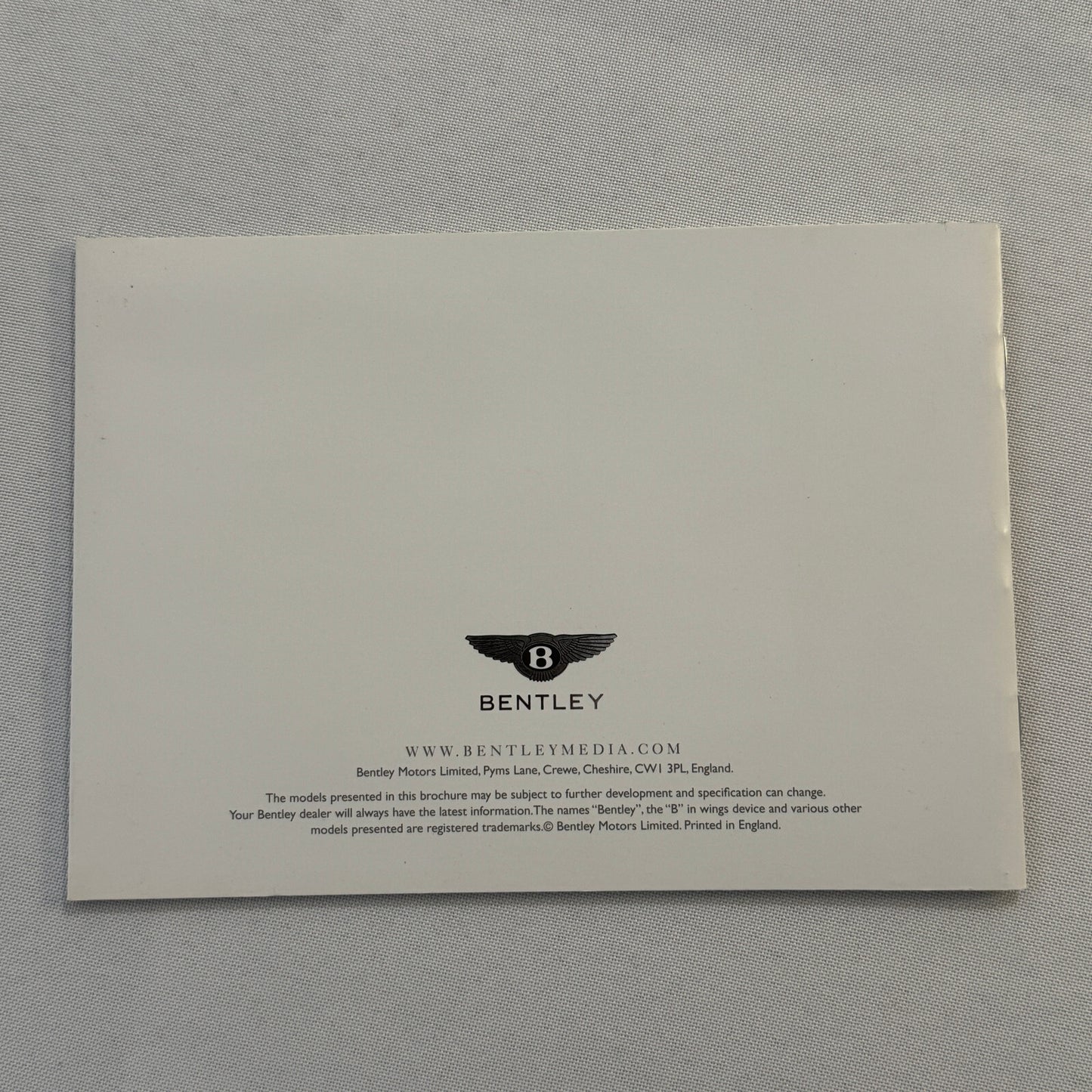 Bentley Mulsanne Car Press KIt Brochure with Photo CD